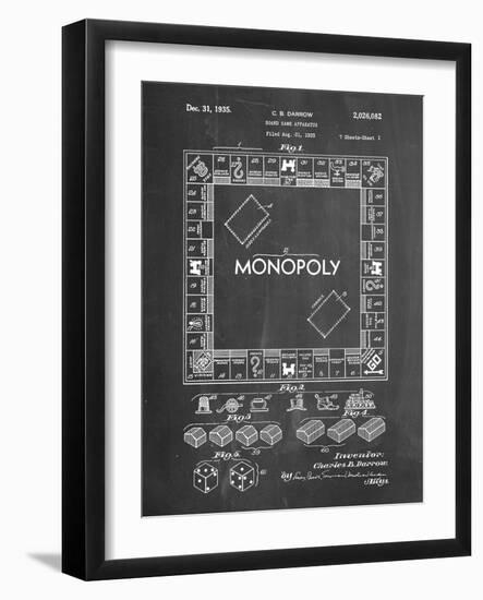 PP131- Chalkboard Monopoly Patent Poster-Cole Borders-Framed Giclee Print