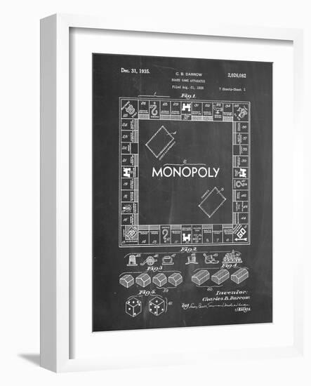 PP131- Chalkboard Monopoly Patent Poster-Cole Borders-Framed Giclee Print