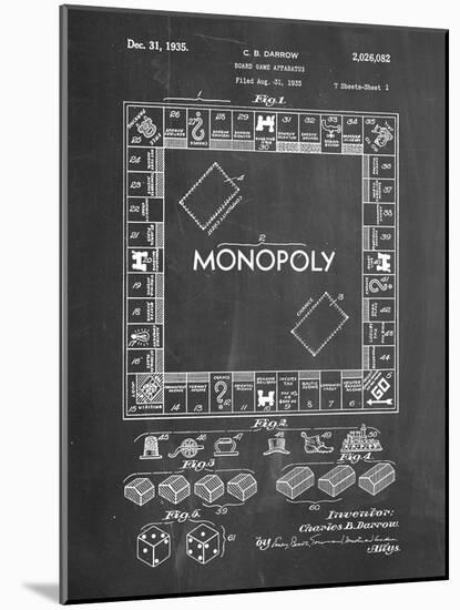 PP131- Chalkboard Monopoly Patent Poster-Cole Borders-Mounted Giclee Print