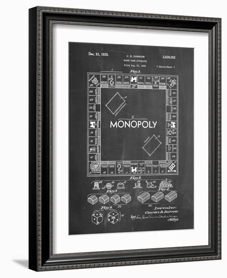 PP131- Chalkboard Monopoly Patent Poster-Cole Borders-Framed Giclee Print