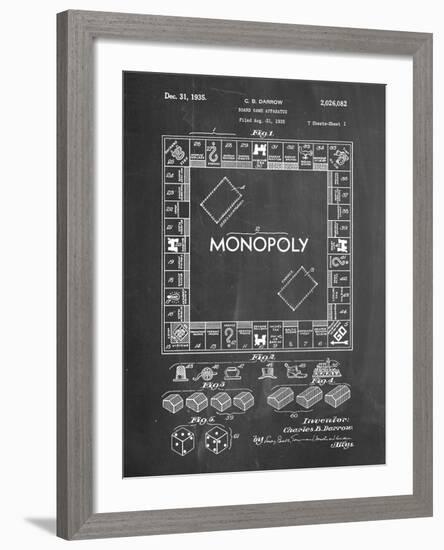 PP131- Chalkboard Monopoly Patent Poster-Cole Borders-Framed Giclee Print