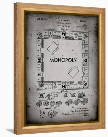 PP131- Faded Grey Monopoly Patent Poster-Cole Borders-Framed Premier Image Canvas