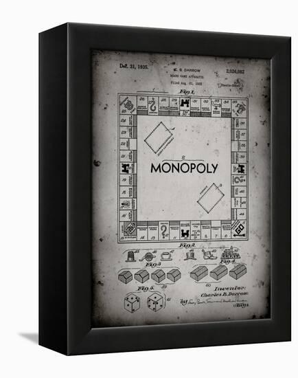 PP131- Faded Grey Monopoly Patent Poster-Cole Borders-Framed Premier Image Canvas