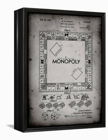 PP131- Faded Grey Monopoly Patent Poster-Cole Borders-Framed Premier Image Canvas