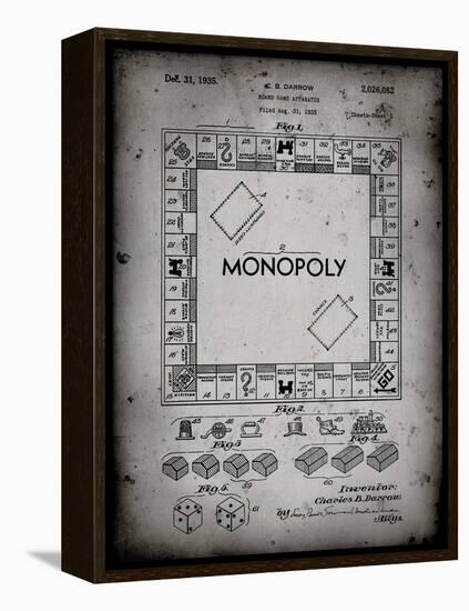 PP131- Faded Grey Monopoly Patent Poster-Cole Borders-Framed Premier Image Canvas