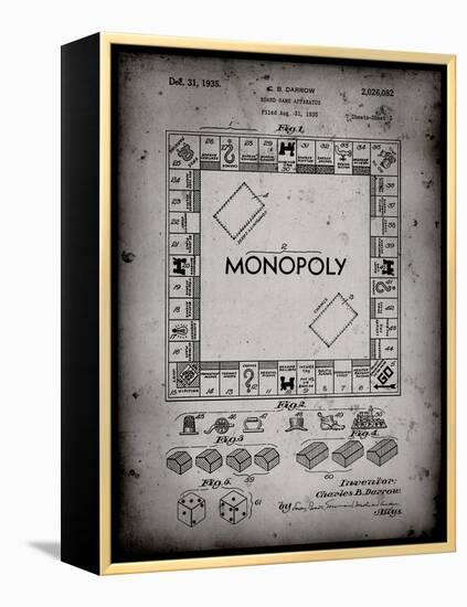 PP131- Faded Grey Monopoly Patent Poster-Cole Borders-Framed Premier Image Canvas