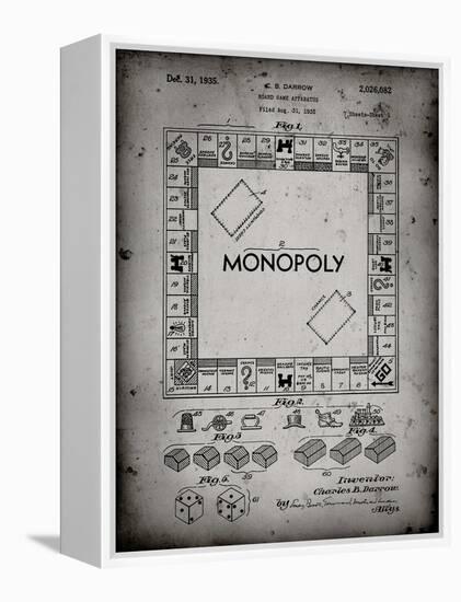 PP131- Faded Grey Monopoly Patent Poster-Cole Borders-Framed Premier Image Canvas