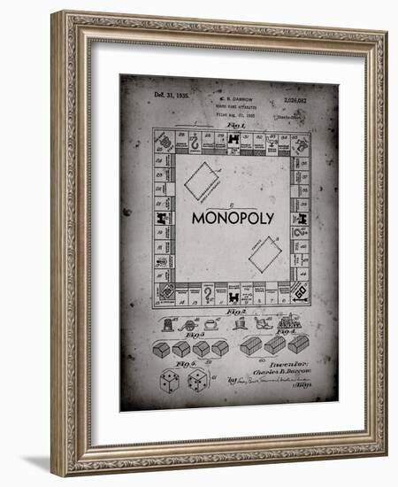 PP131- Faded Grey Monopoly Patent Poster-Cole Borders-Framed Giclee Print