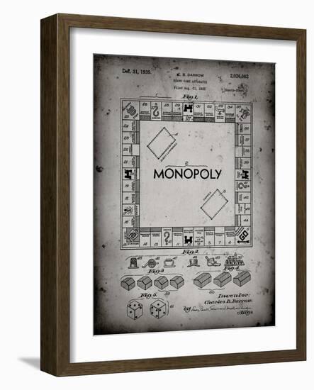 PP131- Faded Grey Monopoly Patent Poster-Cole Borders-Framed Giclee Print