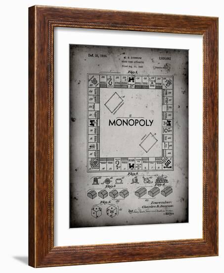 PP131- Faded Grey Monopoly Patent Poster-Cole Borders-Framed Giclee Print