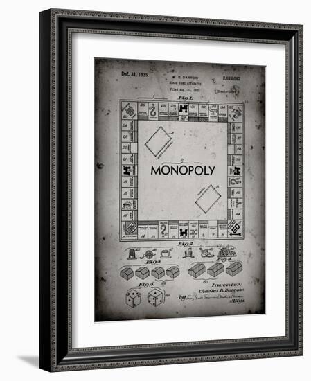 PP131- Faded Grey Monopoly Patent Poster-Cole Borders-Framed Giclee Print