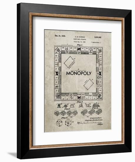 PP131- Sandstone Monopoly Patent Poster-Cole Borders-Framed Giclee Print