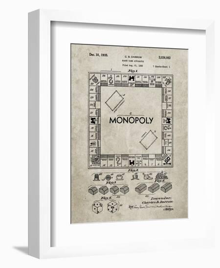 PP131- Sandstone Monopoly Patent Poster-Cole Borders-Framed Giclee Print