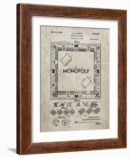 PP131- Sandstone Monopoly Patent Poster-Cole Borders-Framed Giclee Print