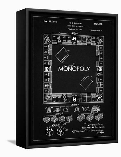 PP131- Vintage Black Monopoly Patent Poster-Cole Borders-Framed Premier Image Canvas