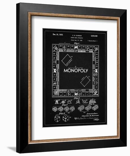 PP131- Vintage Black Monopoly Patent Poster-Cole Borders-Framed Giclee Print