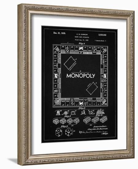 PP131- Vintage Black Monopoly Patent Poster-Cole Borders-Framed Giclee Print