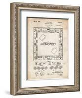 PP131- Vintage Parchment Monopoly Patent Poster-Cole Borders-Framed Giclee Print