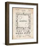PP131- Vintage Parchment Monopoly Patent Poster-Cole Borders-Framed Giclee Print