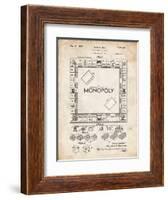 PP131- Vintage Parchment Monopoly Patent Poster-Cole Borders-Framed Giclee Print