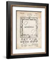 PP131- Vintage Parchment Monopoly Patent Poster-Cole Borders-Framed Giclee Print