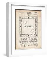 PP131- Vintage Parchment Monopoly Patent Poster-Cole Borders-Framed Giclee Print
