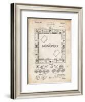 PP131- Vintage Parchment Monopoly Patent Poster-Cole Borders-Framed Giclee Print