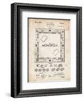 PP131- Vintage Parchment Monopoly Patent Poster-Cole Borders-Framed Giclee Print