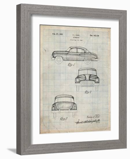 PP134- Antique Grid Parchment Buick Super 1949 Car Patent Poster-Cole Borders-Framed Giclee Print