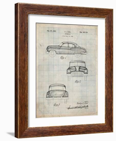 PP134- Antique Grid Parchment Buick Super 1949 Car Patent Poster-Cole Borders-Framed Giclee Print