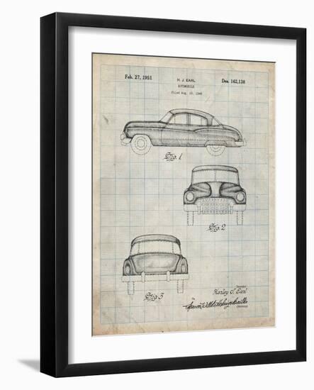 PP134- Antique Grid Parchment Buick Super 1949 Car Patent Poster-Cole Borders-Framed Giclee Print