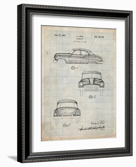 PP134- Antique Grid Parchment Buick Super 1949 Car Patent Poster-Cole Borders-Framed Giclee Print