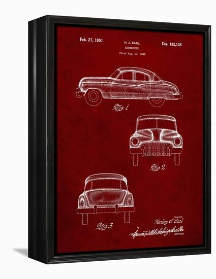 PP134- Burgundy Buick Super 1949 Car Patent Poster-Cole Borders-Framed Premier Image Canvas