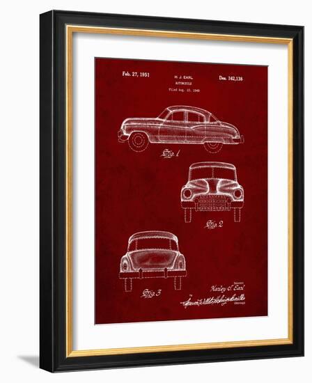 PP134- Burgundy Buick Super 1949 Car Patent Poster-Cole Borders-Framed Giclee Print