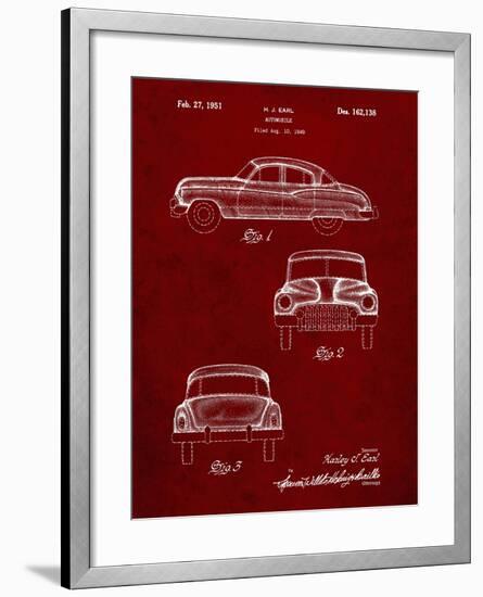 PP134- Burgundy Buick Super 1949 Car Patent Poster-Cole Borders-Framed Giclee Print