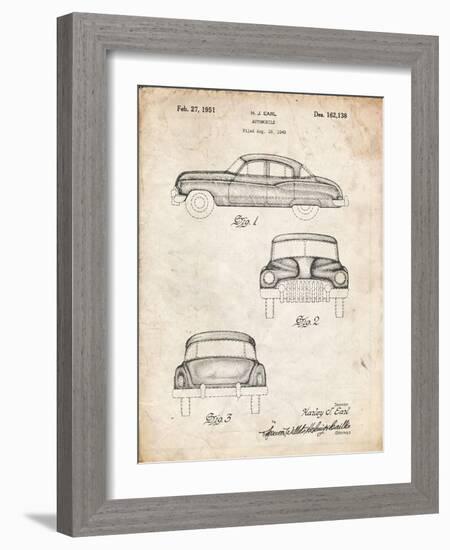 PP134- Vintage Parchment Buick Super 1949 Car Patent Poster-Cole Borders-Framed Giclee Print