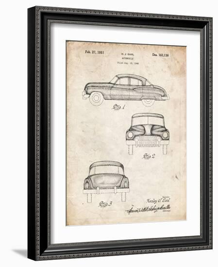 PP134- Vintage Parchment Buick Super 1949 Car Patent Poster-Cole Borders-Framed Giclee Print