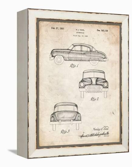 PP134- Vintage Parchment Buick Super 1949 Car Patent Poster-Cole Borders-Framed Premier Image Canvas