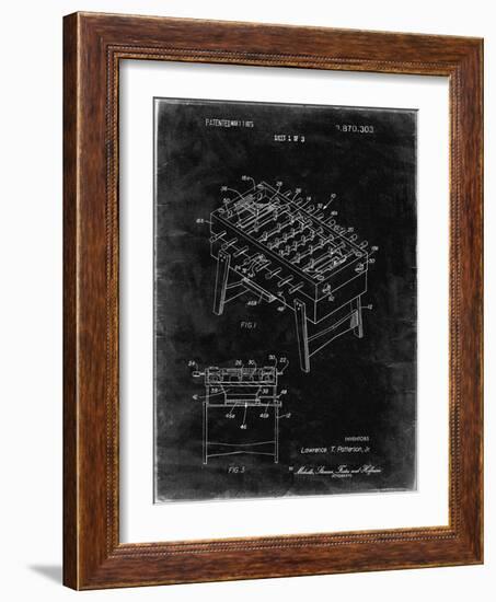 PP136- Black Grunge Foosball Game Patent Poster-Cole Borders-Framed Giclee Print