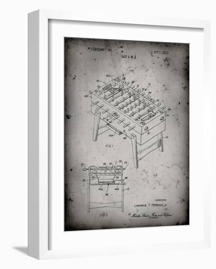 PP136- Faded Grey Foosball Game Patent Poster-Cole Borders-Framed Giclee Print