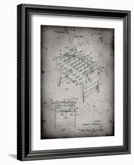 PP136- Faded Grey Foosball Game Patent Poster-Cole Borders-Framed Giclee Print