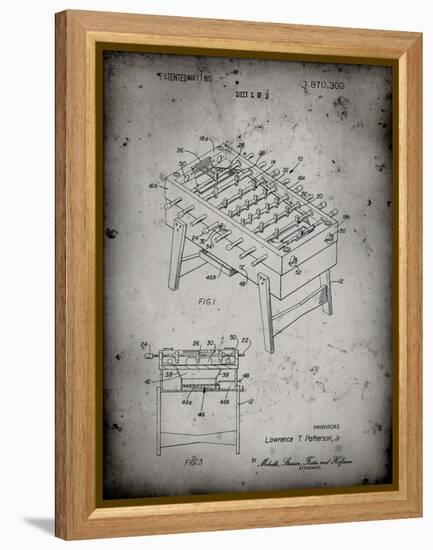 PP136- Faded Grey Foosball Game Patent Poster-Cole Borders-Framed Premier Image Canvas