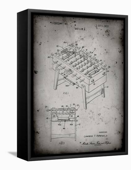 PP136- Faded Grey Foosball Game Patent Poster-Cole Borders-Framed Premier Image Canvas