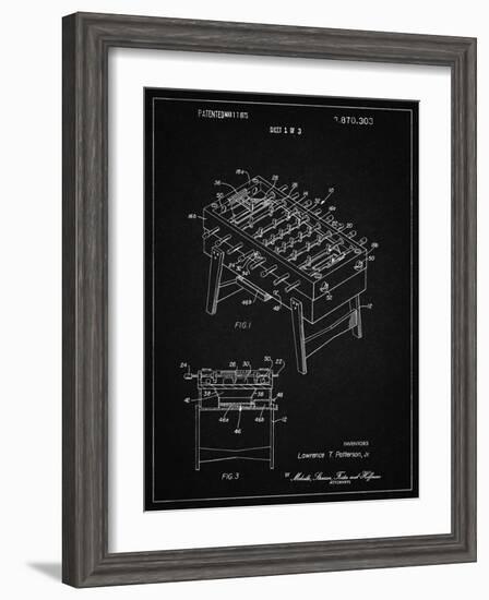 PP136- Vintage Black Foosball Game Patent Poster-Cole Borders-Framed Giclee Print