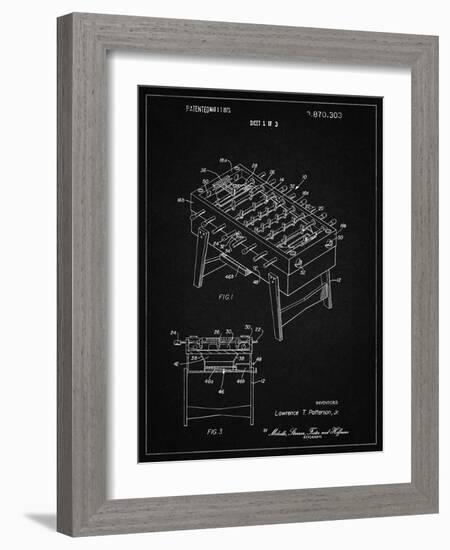 PP136- Vintage Black Foosball Game Patent Poster-Cole Borders-Framed Giclee Print