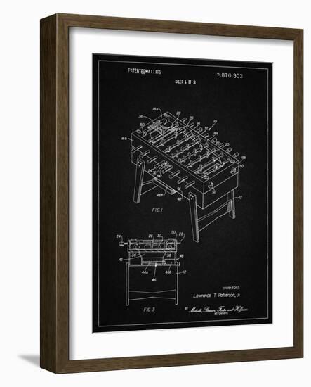 PP136- Vintage Black Foosball Game Patent Poster-Cole Borders-Framed Giclee Print