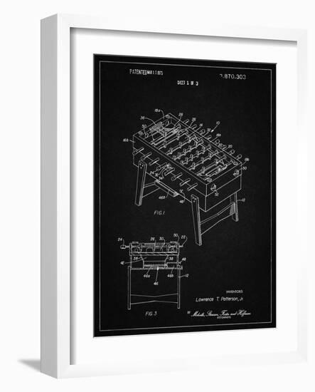 PP136- Vintage Black Foosball Game Patent Poster-Cole Borders-Framed Giclee Print