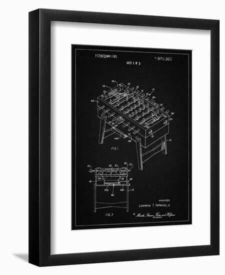 PP136- Vintage Black Foosball Game Patent Poster-Cole Borders-Framed Giclee Print