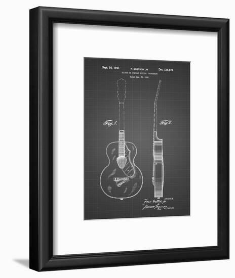 PP138- Black Grid Gretsch 6022 Rancher Guitar Patent Poster-Cole Borders-Framed Giclee Print