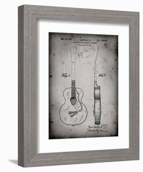 PP138- Faded Grey Gretsch 6022 Rancher Guitar Patent Poster-Cole Borders-Framed Giclee Print